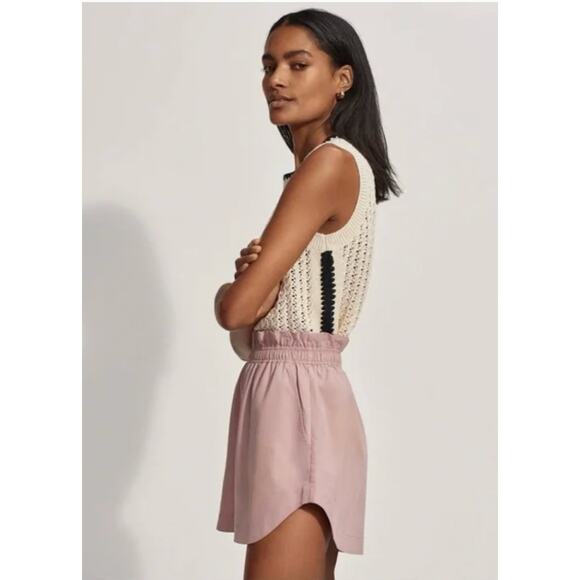 Varley Shorts Womens Medium Mauve Pink Jonas Paperbag EcoCosy Sorona Pull On - Picture 4 of 12